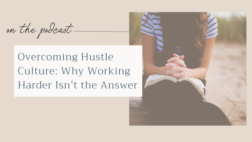 Christian entrepreneur reflecting and praying over her business, choosing to overcome hustle culture by building a sustainable, Spirit-led business God's way.